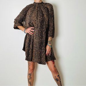 H&M Leopard Print Dress Mini Wide Cut Loose Fit